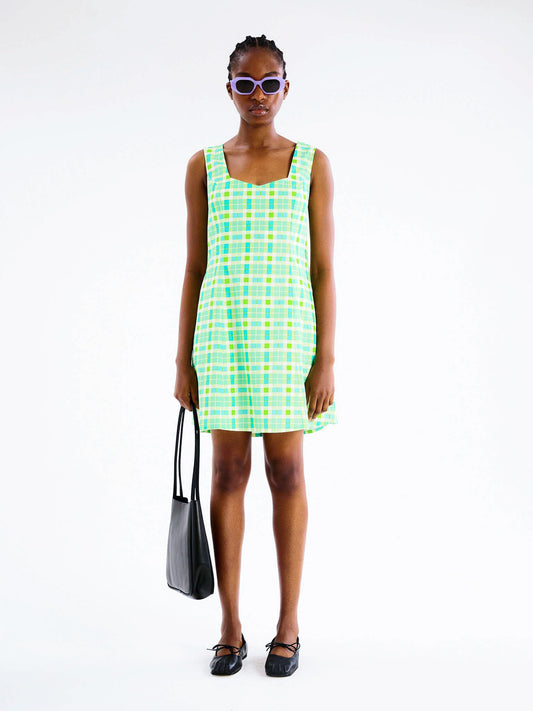 Courtney Mini Dress in Check Print