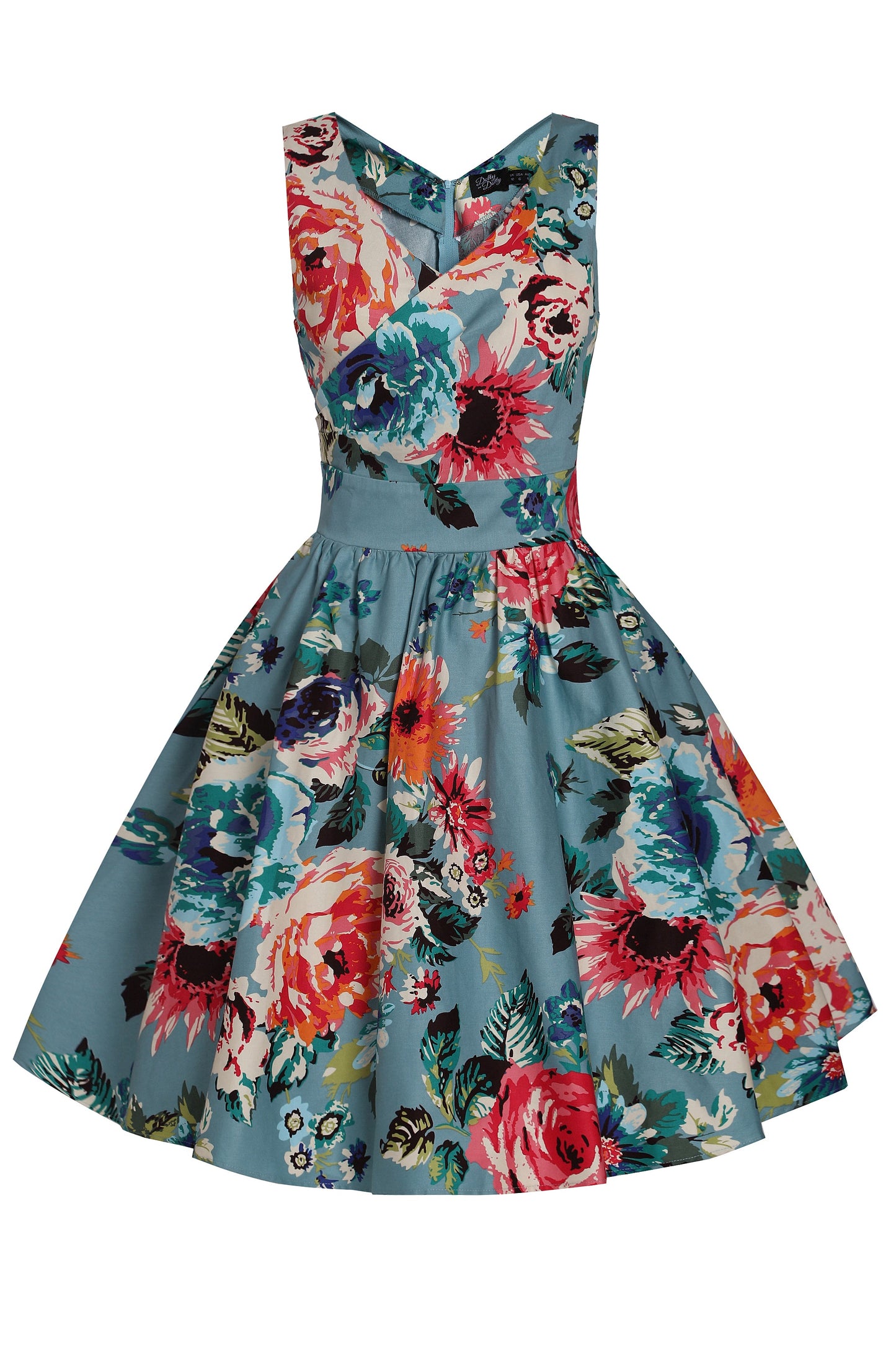 May Crossover Bust Blue Floral Dress