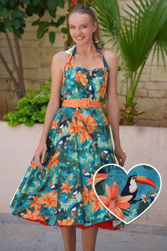 Daisy Tiki Toucan Halter Dress