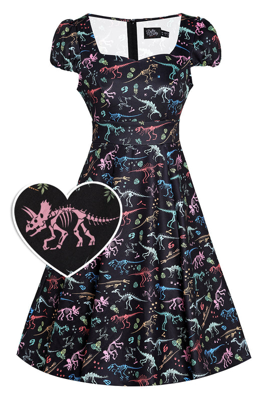 Claudia Black Dinosaur Fossil Dress