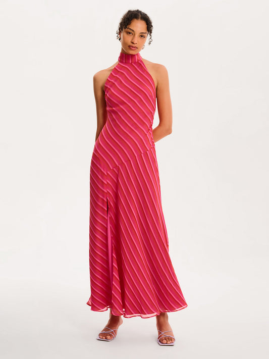 Elsie Striped Dress in Pink and Orange