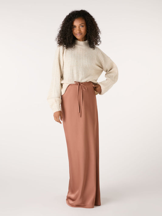 Flora Puddle Maxi Skirt in Bronze