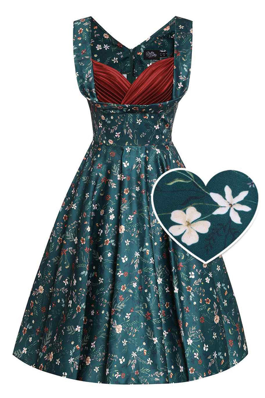 Grace Green Ditsy Floral Circle Dress