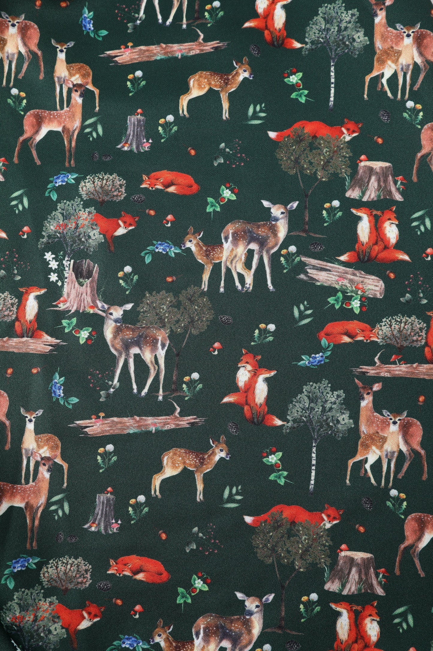 Lily Green Fox & Deer Print Off Shoulder Dress