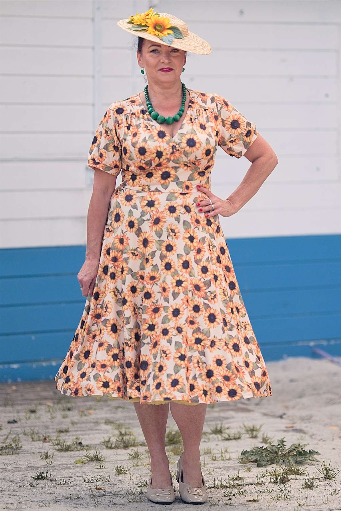 Julia Sunflower Midi Dress