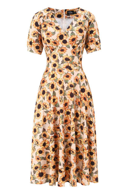 Julia Sunflower Midi Dress