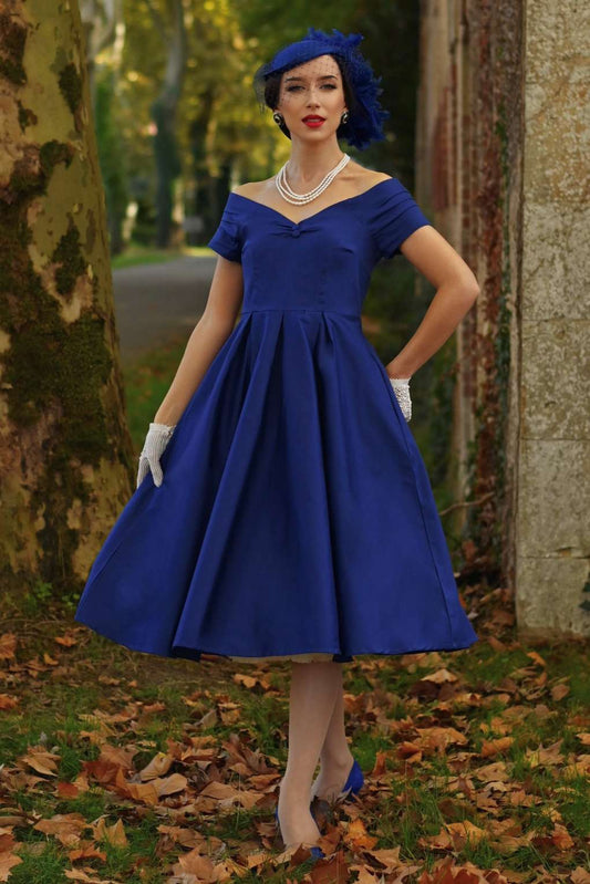 Lily Dark Blue Off Shoulder Dress