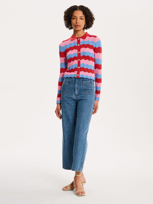 Lynsey Cardigan in Blue and Pink