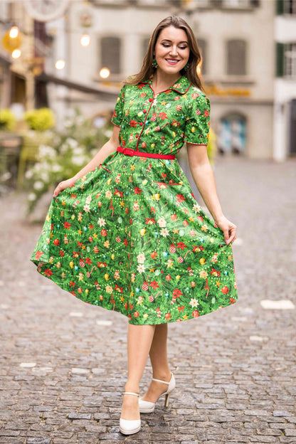 Mabel Christmas Tree Shirt Dress