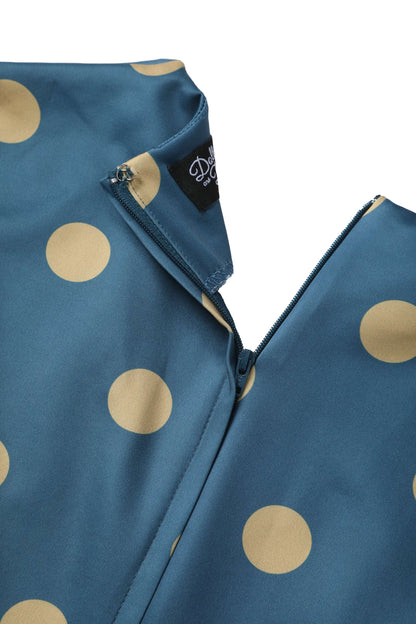 Maria Blue Circle Dress With Polka Dots