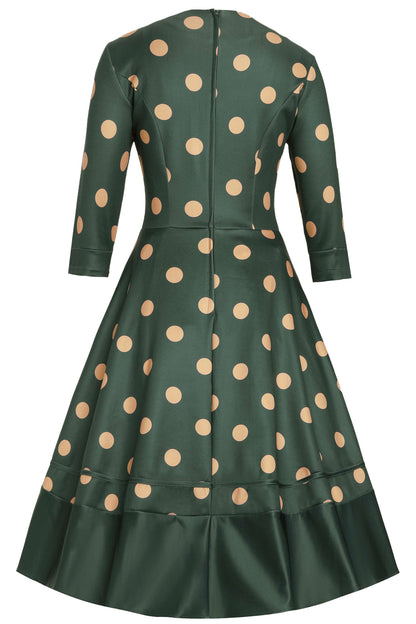 Maria Green Circle Dress With Polka Dots