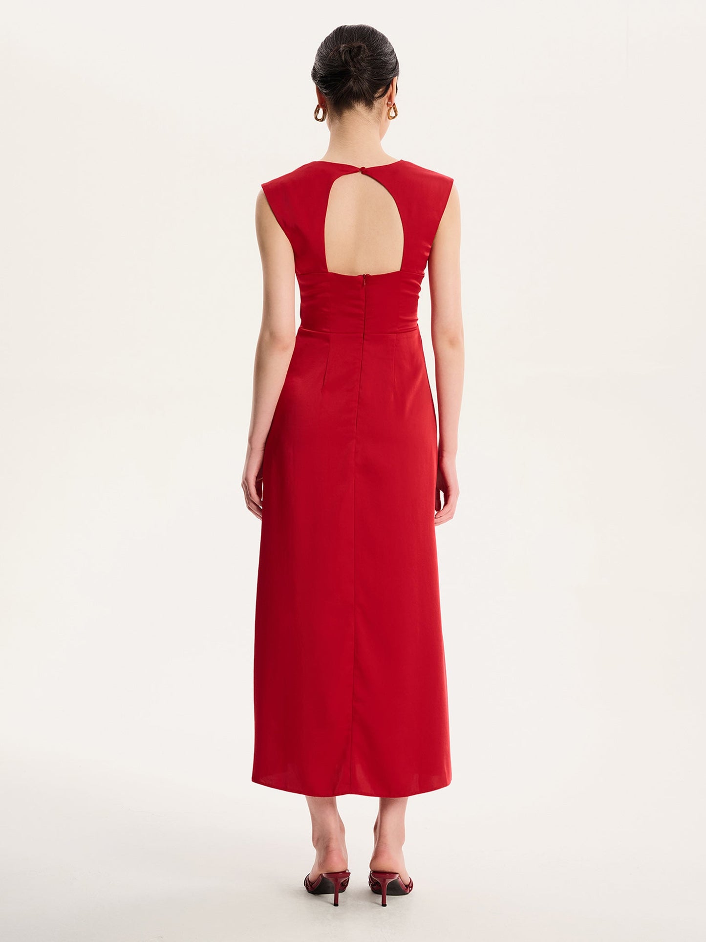 Marin Twist Satin Dress in Barbados CherryÂ 