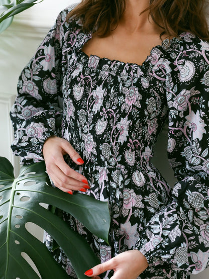 Catherine Dress in Tropical Night