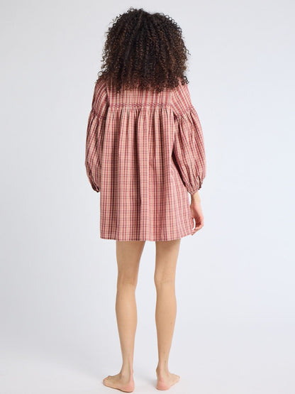 Jules Dress in Rose Plaid