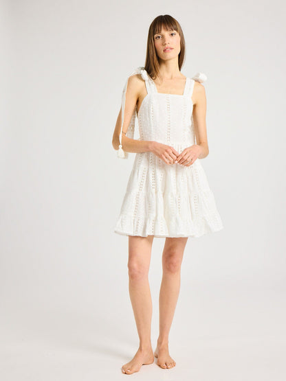 Molly Dress in White Eyelet