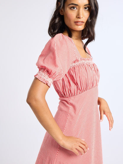 Nicolette Dress in Red Gingham