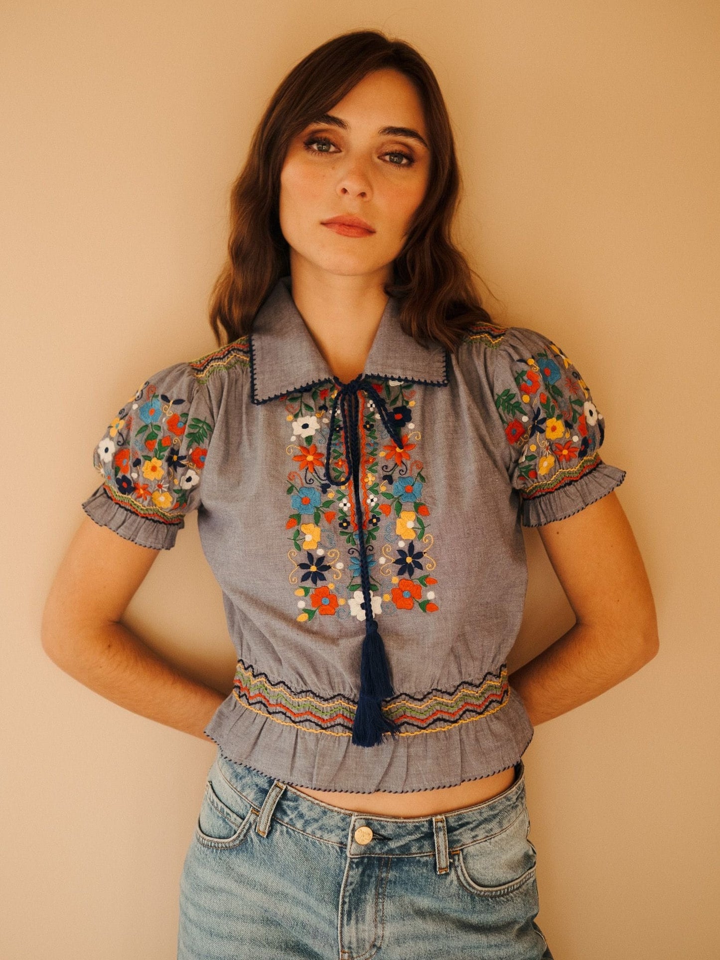 Tali Top in Garden Embroidery
