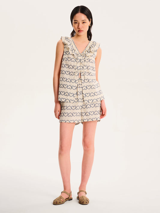 Rachael Heart Print Top