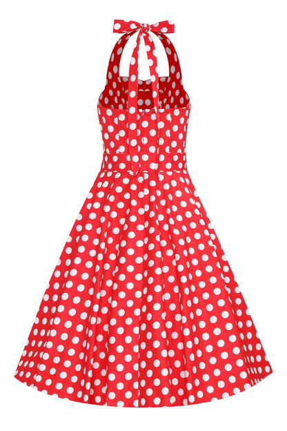 Daisy Red Polka Dot Halter Dress