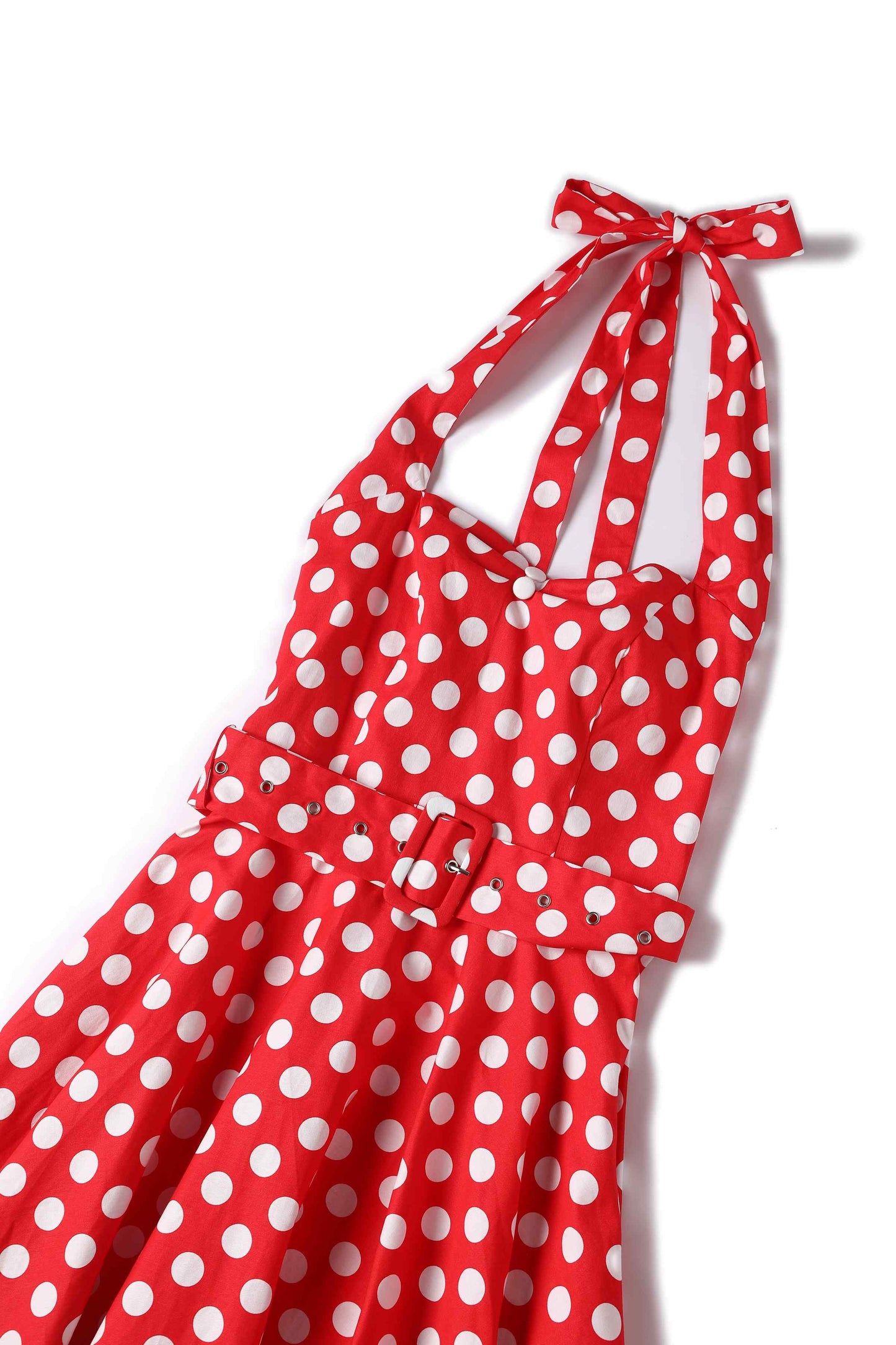 Daisy Red Polka Dot Halter Dress