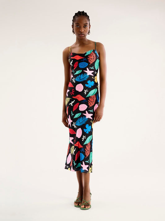 Riviera Midi Dress in Shell Print