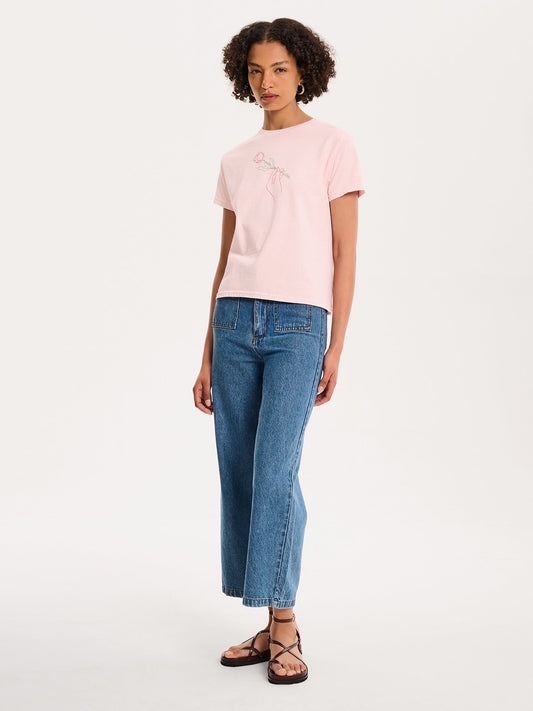 Rose Baby Tee in Pink
