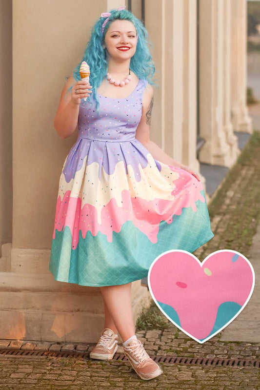 Amanda Summer Sprinkles Ice Cream Cone Swing Dress