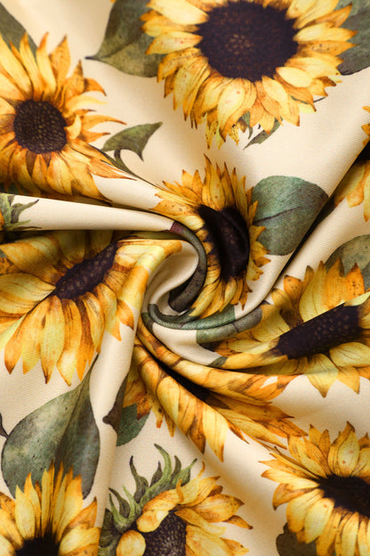 Amanda Sunflower Flared Dress