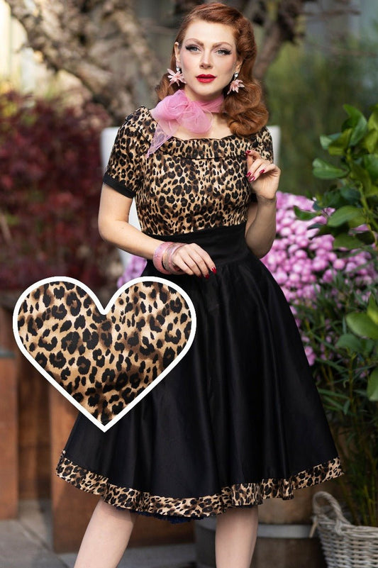 Darlene Swing Dress in Leopard Print