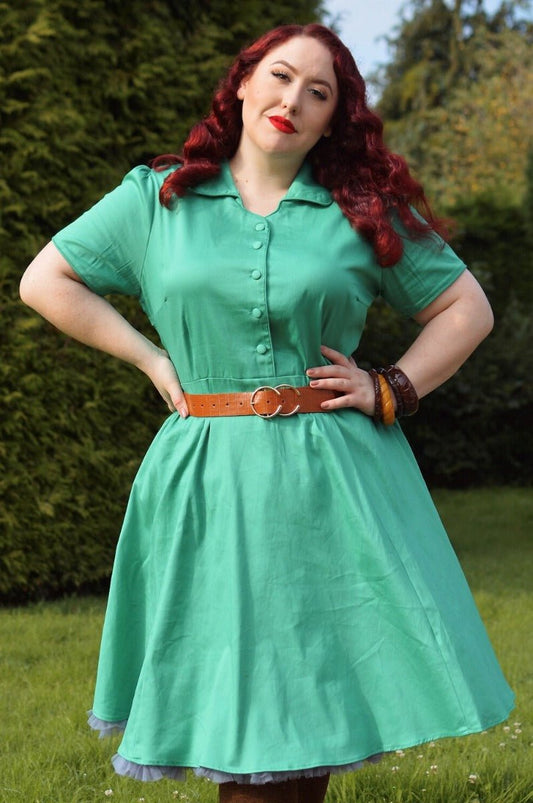 Penelope Rockabilly Green Shirt Dress