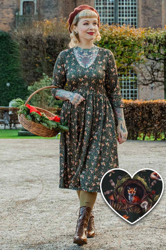 Billie Woodland Fox Den Print Dress